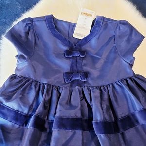 NWT Gymboree 3T Blue Satin Velvet Easter Dress
